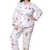 La Cera™ La Cera Plus Size Long Sleeve Floral Pajama Set Hot