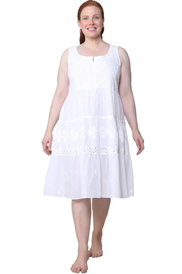 La Cera™ La Cera Plus Size Sleeveless Tiered Chemise Flash Sale