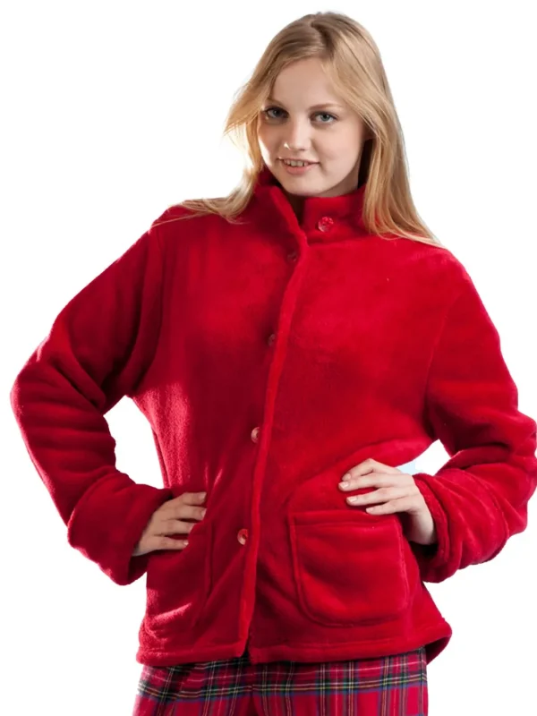 La Cera™ La Cera Plush Bed Jacket New