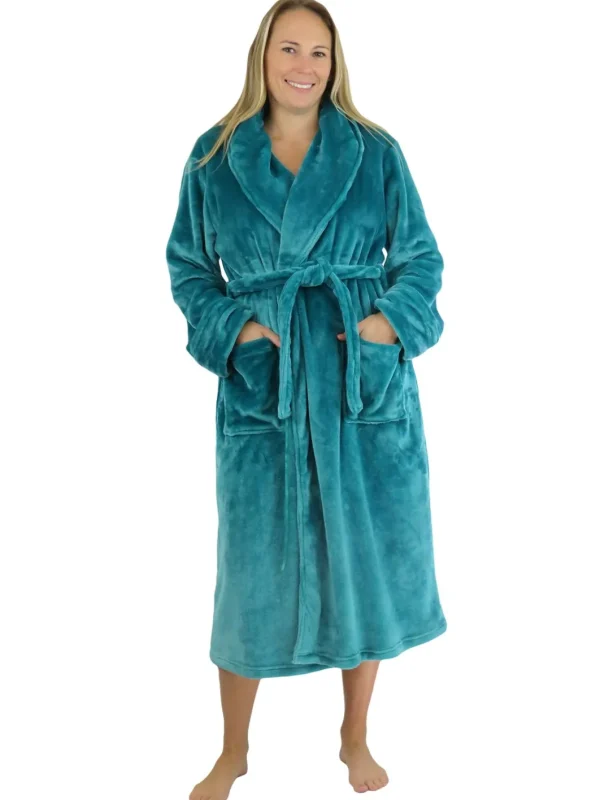 La Cera™ La Cera Plush Fleece Long Robe Flash Sale