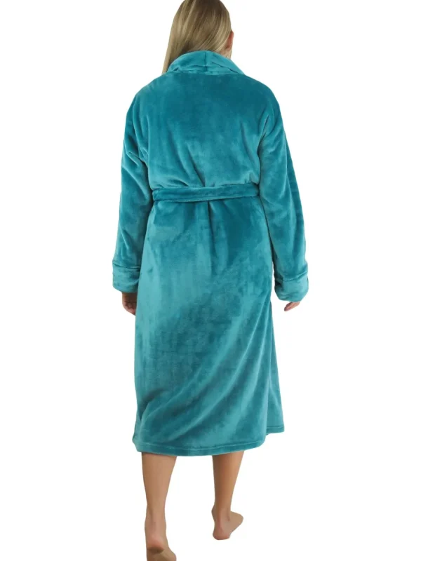 La Cera™ La Cera Plush Fleece Long Robe Flash Sale