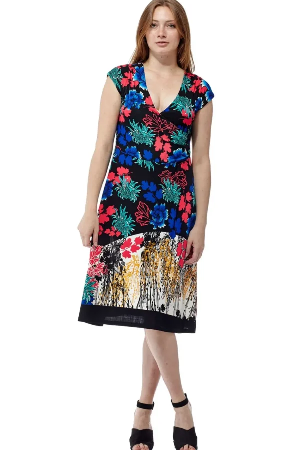 La Cera™ La Cera Print Cross-Over Front Dress Multi Best