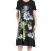 La Cera™ La Cera Printed A-Line Cotton Jersey Knit Dress Store