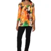 La Cera™ La Cera Printed Tunic Orange Flash Sale