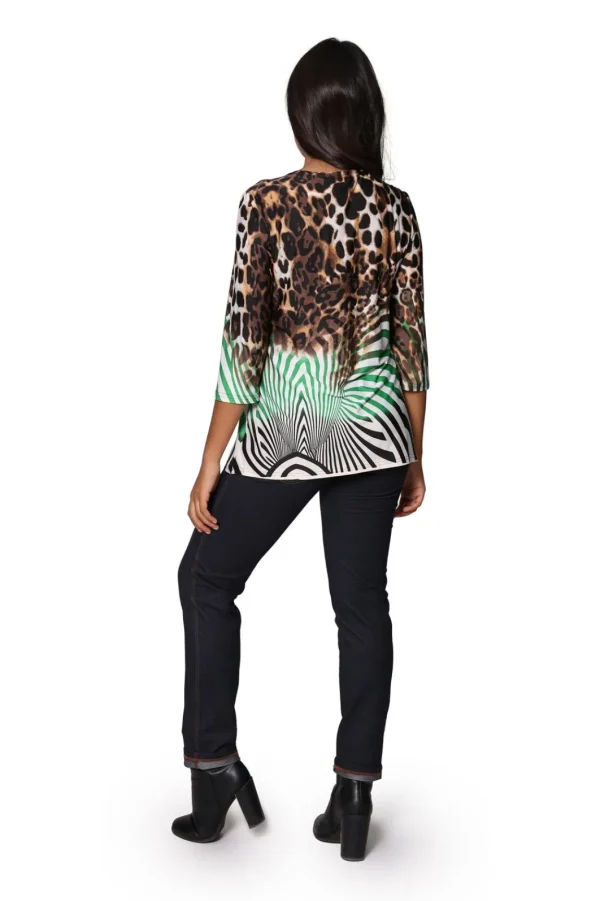 La Cera™ La Cera Printed Tunic Orange Hot