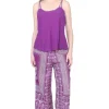 La Cera™ La Cera Rayon Purple And White Printed Capri Pajamas Shop