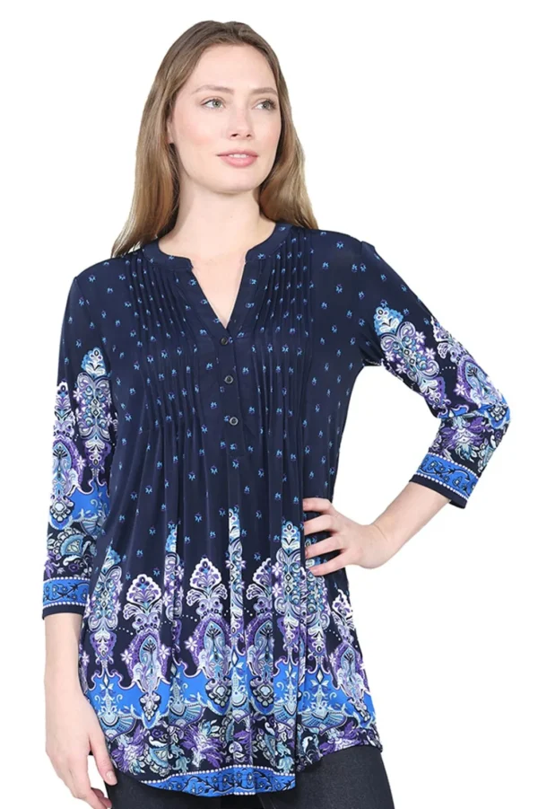 La Cera™ La Cera Renaissance Paisley Print Tunic Clearance