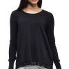 La Cera™ La Cera Rounded Neck Sweater Top With Georgette Back Shop