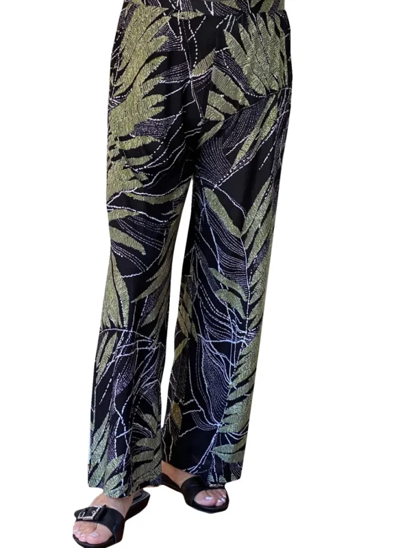 La Cera™ La Cera Savannah Palm Print Cropped Pant Sale