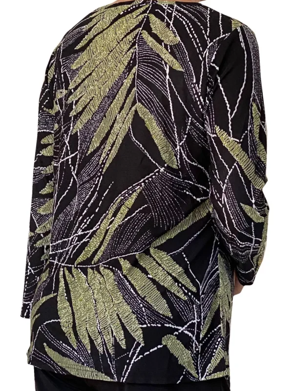 La Cera™ La Cera Savannah Palm Print Cowl Neck Top Best Sale