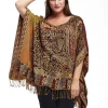 La Cera™ La Cera Shawl Paisley Printed Poncho Hot