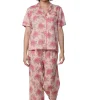 La Cera™ La Cera Short Sleeve Cotton Pajama Set Peach Fashion