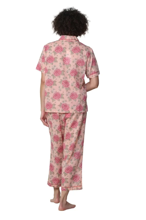 La Cera™ La Cera Short Sleeve Cotton Pajama Set Peach Fashion