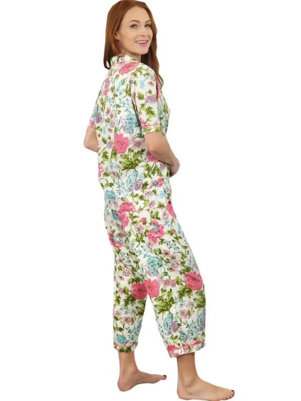 La Cera™ La Cera Short Sleeve English Garden Print Cotton Pajama Set Shop