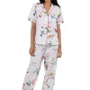 La Cera™ La Cera Short Sleeve Floral Pajama Set Discount