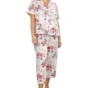 La Cera™ La Cera Short Sleeve Floral Cotton Pajama Set New