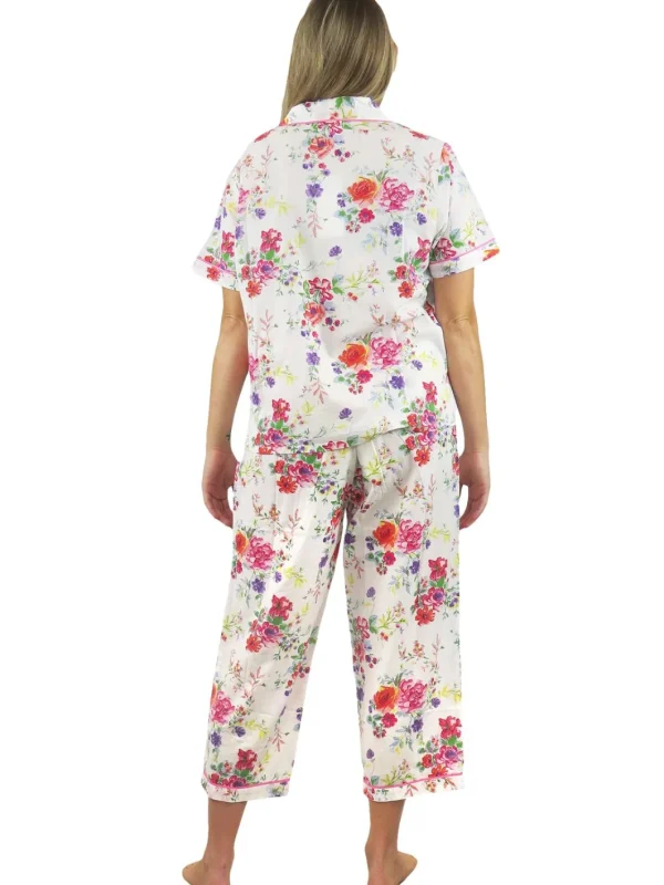 La Cera™ La Cera Short Sleeve Floral Cotton Pajama Set New