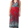 La Cera™ La Cera Sleeveless Paisley Printed Maxi Dress Shop