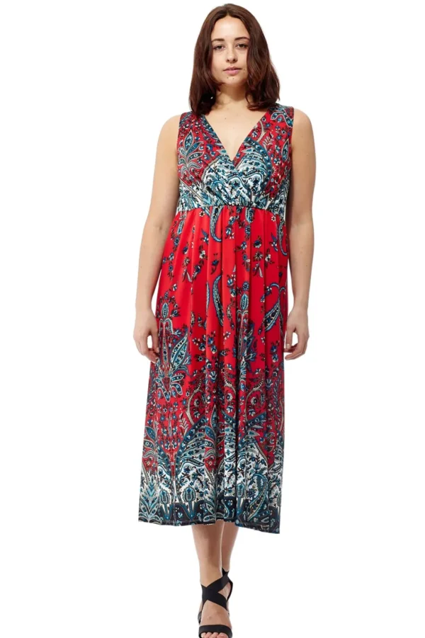 La Cera™ La Cera Sleeveless Paisley Printed Maxi Dress Shop