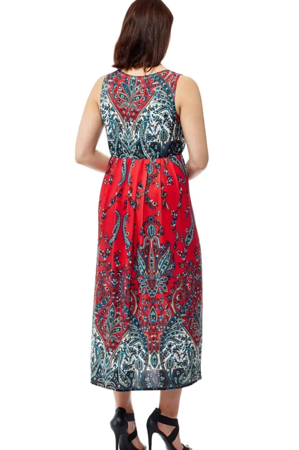 La Cera™ La Cera Sleeveless Paisley Printed Maxi Dress Shop