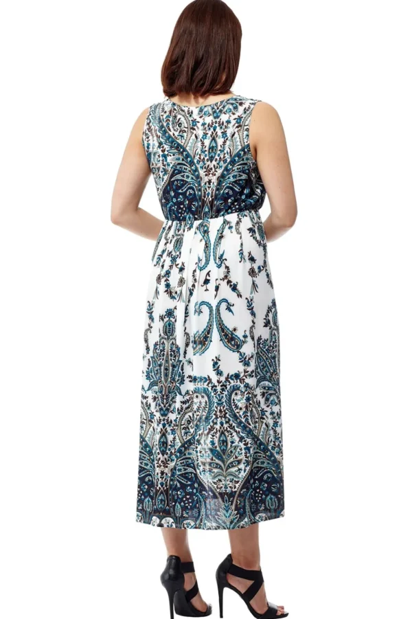 La Cera™ La Cera Sleeveless Paisley Printed Maxi Dress Shop