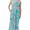 La Cera™ La Cera Sleeveless V-Neck Maxi Dress Mint Best Sale