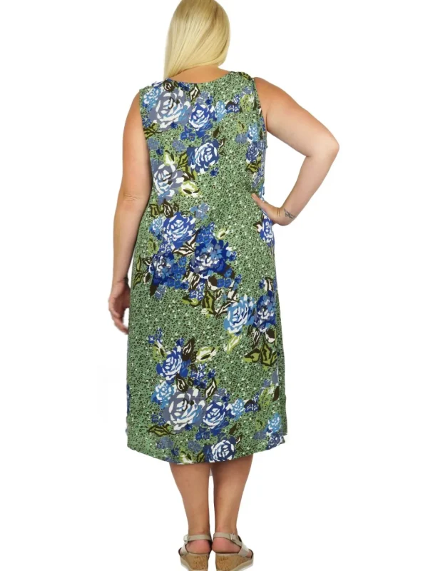 La Cera™ La Cera Sleeveless V-Neck Artistic Floral Dress - Plus Size Online