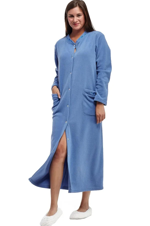 La Cera™ La Cera Snap Front Fleece Robe Best