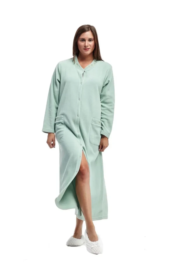 La Cera™ La Cera Snap Front Fleece Robe Best