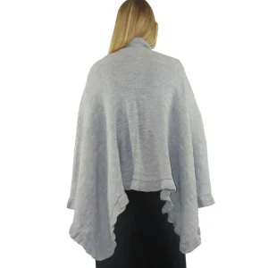 La Cera™ La Cera Solid Split Poncho Shawl Best