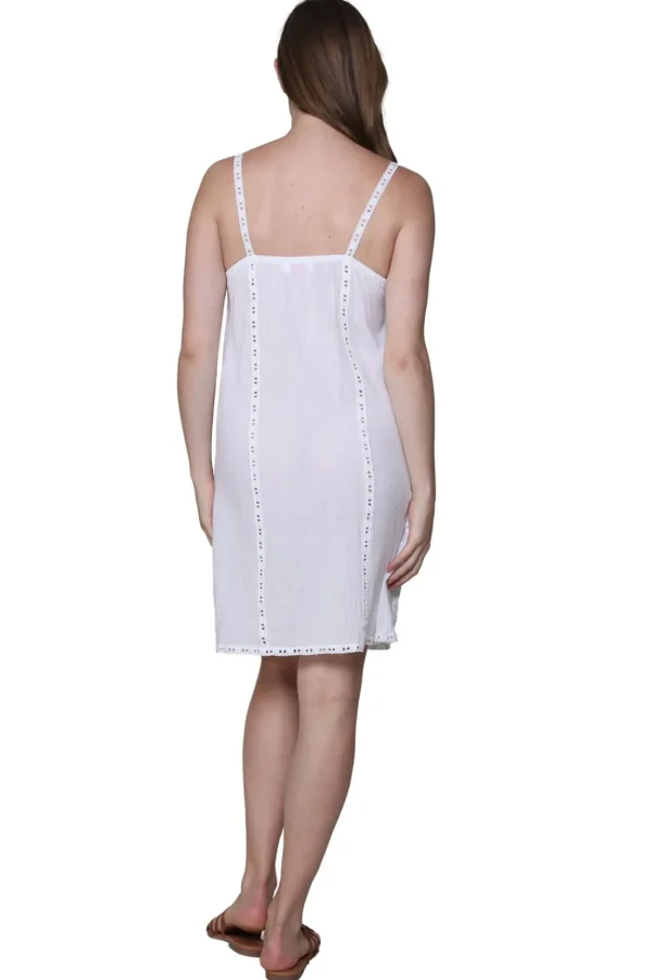 La Cera™ La Cera Spaghetti Strap Embroidered Chemise Best Sale