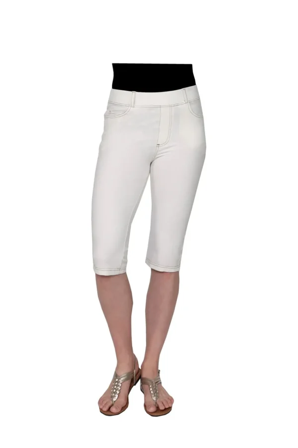 La Cera™ La Cera Stretch Knit Capri Cheap