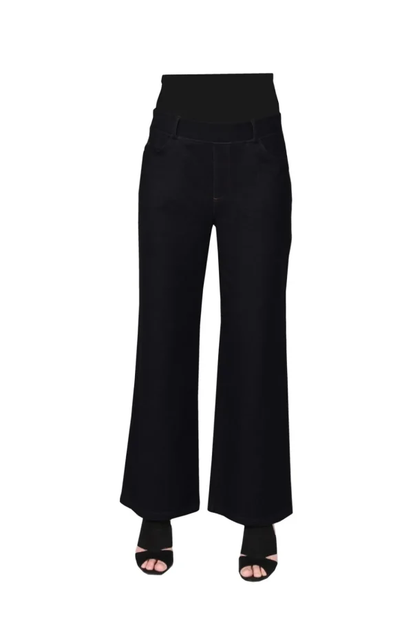 La Cera™ La Cera Stretch Knit Wide Leg Pant Cheap