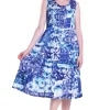 La Cera™ La Cera Tie Dye Sleeveless Dress Blue Outlet