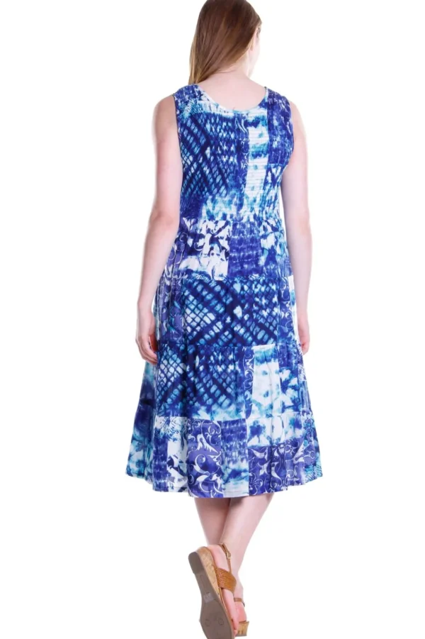 La Cera™ La Cera Tie Dye Sleeveless Dress Blue Outlet