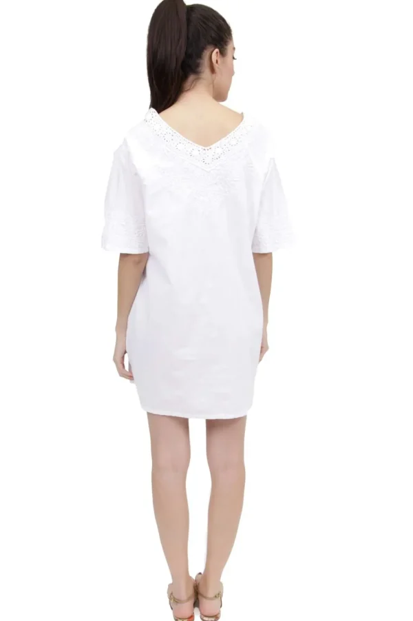 La Cera™ La Cera White Embroidered Cover Up Cheap