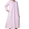 La Cera™ Lace Trimmed Cotton Flannel Wispy Floral Night Gown Clearance