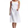 La Cera™ Linen Sleeveless Embroidered Dress White Online