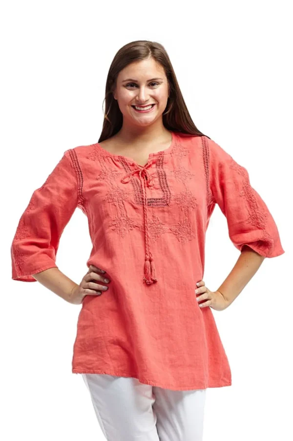 La Cera™ Linen Tunic Best