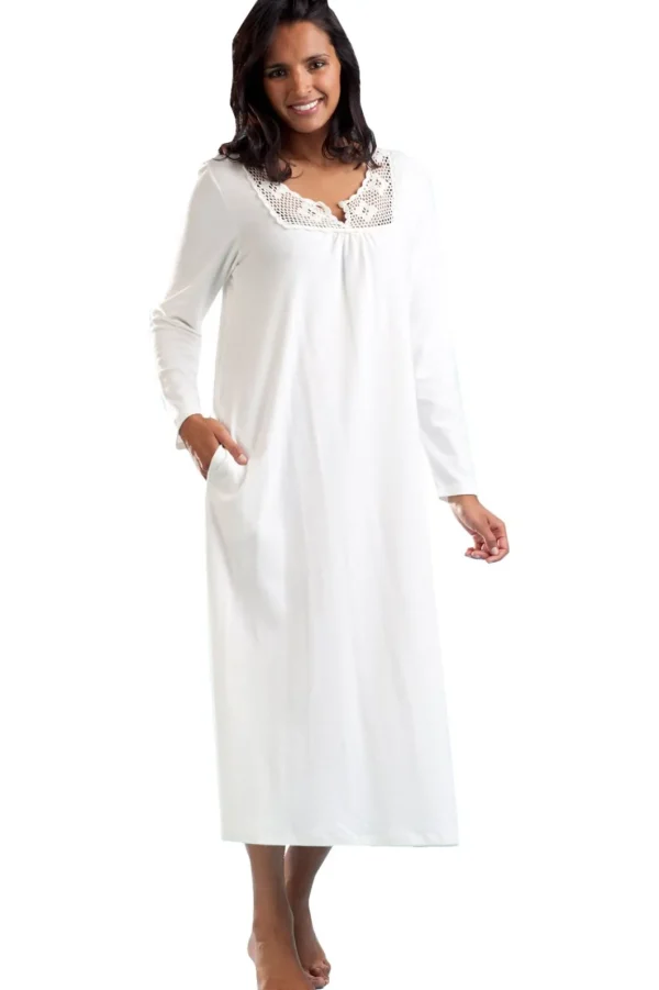 La Cera™ Long Sleeve Crochet Sleep Dress Best Sale