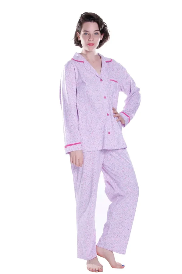 La Cera™ Long Sleeve Floral Pajama Set Lilac Flash Sale