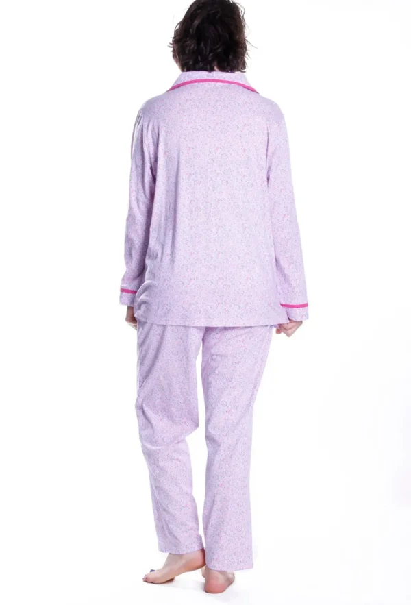 La Cera™ Long Sleeve Floral Pajama Set Lilac Flash Sale