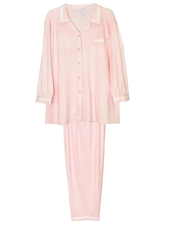 La Cera™ Long Sleeve Plus Size Pj Set Pink Online