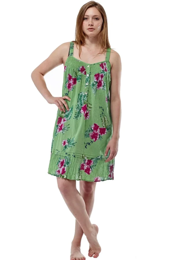 La Cera™ Mint Floral Chemise Sale