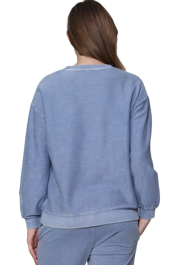 La Cera™ Ottoman Rib Knit Long Sleeve Top Best Sale