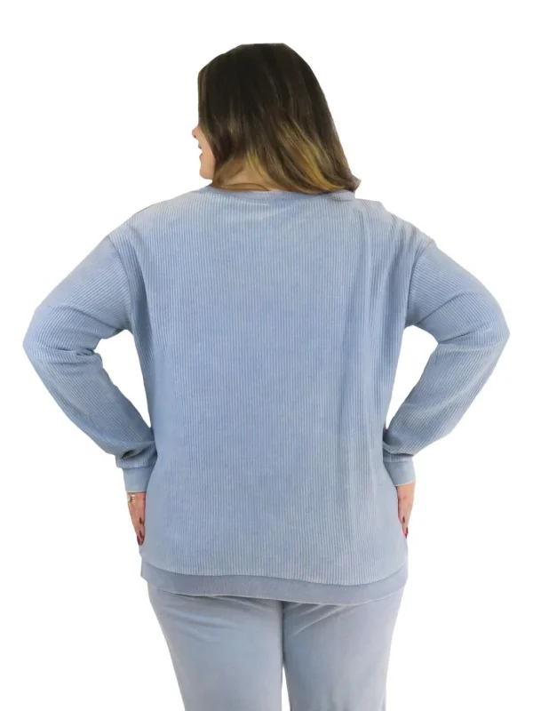 La Cera™ Ottoman Rib Knit Long Sleeve Top- Plus Size Cheap