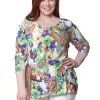 La Cera™ Paisley Printed Wrap Tunic - Plus Size Online