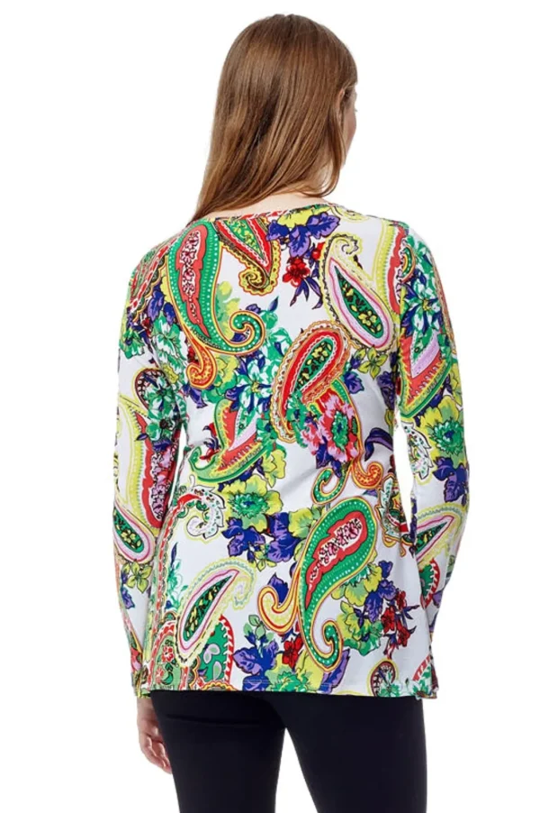 La Cera™ Paisley Printed Wrap Tunic Discount