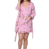 La Cera™ Pink Floral Cotton Robe Outlet