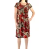 La Cera™ Pleat Front Midnight Roses Dress Discount